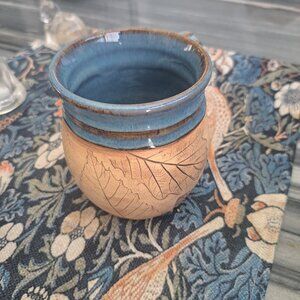 handmade ceramic coffee mug, likely by Always Azul Pottery or Julia E. Dean. It